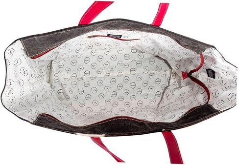 Myra Bag Weekender Bag for Women - Western Upcycled Canvas and Leather Shoulder Tote Bag Ebony Red in Saudi Arabia