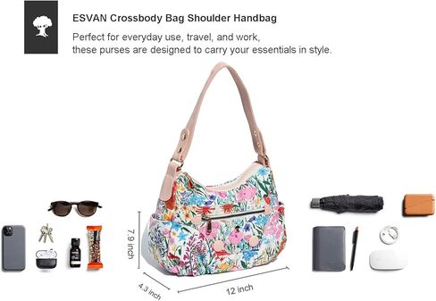 حقيبة كروس نسائية عصرية من ESVAN: حقيبة كتف ذات 10 جيوب مع شريطين قابلين للفصل in Kuwait