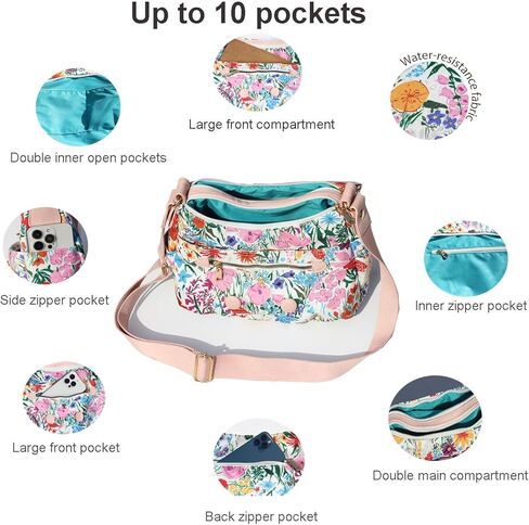 حقيبة كروس نسائية عصرية من ESVAN: حقيبة كتف ذات 10 جيوب مع شريطين قابلين للفصل in Kuwait