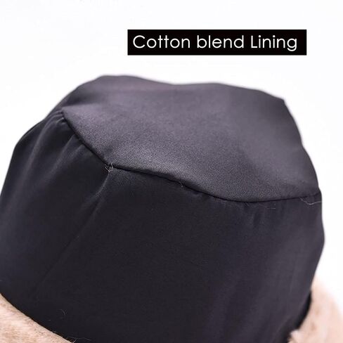 Faux Fur Furry Flower Bucket Hats for Women Winter Plush Fisherman Hat Warm Outdoor Cap in Saudi Arabia