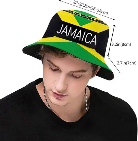 Jamaica Flag Bucket Hat, Unisex Jamerica Hat Outdoor Beach Summer Fisherman Cap for Women Men in Saudi Arabia