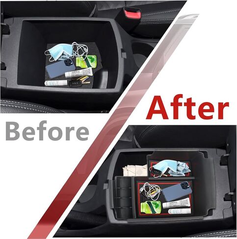 Center Console Organizer Tray Compatible with 2019-2024 Kia Forte GT/FE/EX/LX/LXS Interior Accessories, Insert Armsert Storage Box (Red) in Saudi Arabia