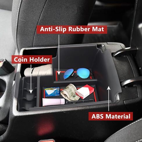 Center Console Organizer Tray Compatible with 2019-2024 Kia Forte GT/FE/EX/LX/LXS Interior Accessories, Insert Armsert Storage Box (Red) in Saudi Arabia