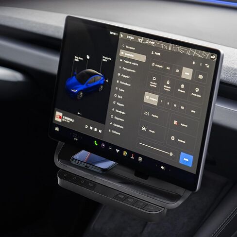 متوافق مع 2024 Tesla Model 3 Highland للتخزين تحت الشاشة مع وظيفة الزر المادي، وصينية تخزين أسفل الشاشة مع 8 أزرار مادية متعددة الوظائف in Kuwait