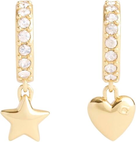 COACH Womens Signature Heart & Star Charm Huggies in Saudi Arabia