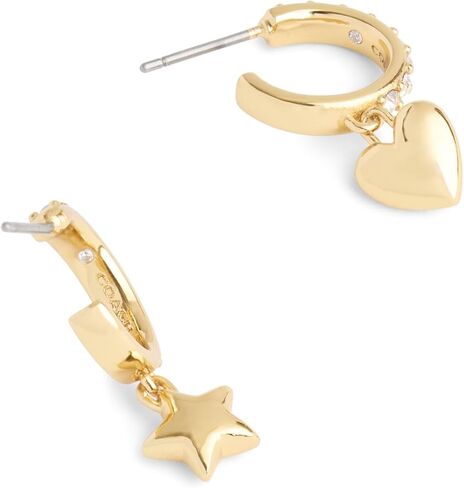 COACH Womens Signature Heart & Star Charm Huggies in Saudi Arabia