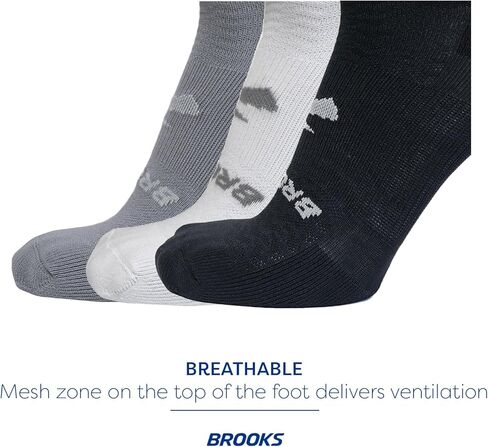 Brooks Run-In No Show Socks I Men & Women Performance Athletic Running Socks I Comfort Fit (6-Pack Set) in Kuwait