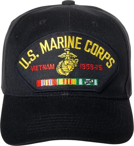 United States Marine Corps Vietnam 1959-75 Veteran Black Adjustable Baseball Cap in Saudi Arabia
