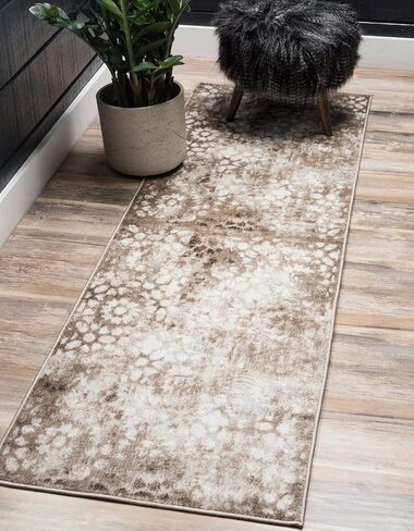 Unique Loom Sofia Collection Area Rug - Larvotto (2'x 6' 7" Runner, Brown/ Beige) in Saudi Arabia