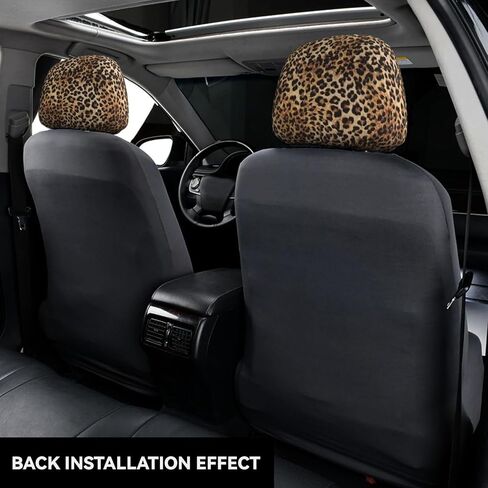 2 Pack Cheetah Print Car Seat Headrest Cover, Soft Seat Cover Cheetah Car Accessories Headrest Protector Universal Fit to All Car in Saudi Arabia