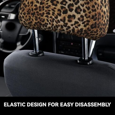 2 Pack Cheetah Print Car Seat Headrest Cover, Soft Seat Cover Cheetah Car Accessories Headrest Protector Universal Fit to All Car in Saudi Arabia