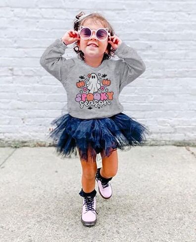 DUTUT Toddler Baby Halloween Sweatshirts Spooky Season Sweatshirt Ghost Face Crewneck Long Sleeve Shirt Cute Pullover Top in Kuwait