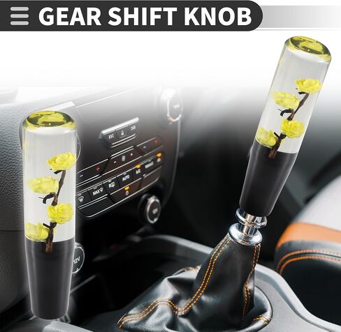 Motoforti Universal Car Gear Shift Knob, Manual Automatic Stick Gear Shifter Knob, Acrylic, Red, 1 Set in Saudi Arabia
