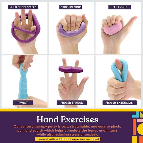 Special Supplies Therapy Putty for Kids and Adults - Resistive Hand Exercise Stress Relief Therapy Putty Kit, Set of 4 Strengths, Three Ounces of Each Putty in Saudi Arabia