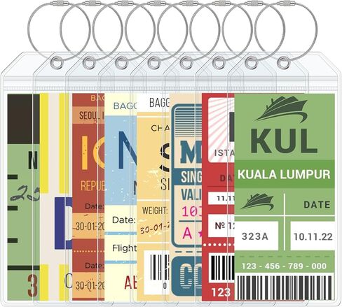 8 Pack Luggage Tags for Cruise, Zip Seal Luggage Tag Holders, Waterproof Clear Tags for Cruise Ship Essentials, Fits All Carnival, NCL, Princess, MSC Cruise Line Ships with Steel Loops in Saudi Arabia