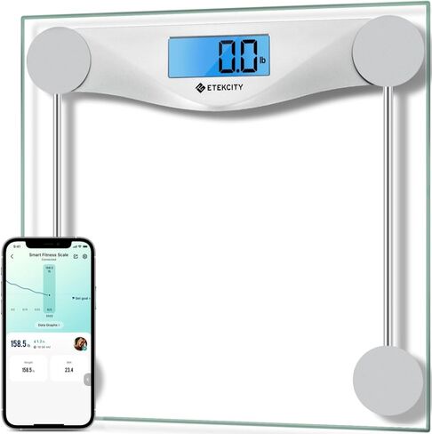Etekcity Digital Bathroom Scale for Body Weight for People, Extra Wide Platform and High Capacity, Large Number and Easy-to-Read on Backlit LCD Display, 440 lb in Saudi Arabia