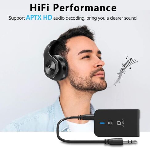 Airplane Blutooth 5.3 Receiver & Transmitter for Airpods or Headphones, Bluetooth Adapter for TV, aptX Low Latency, Wireless 3.5mm Aux Audio Transmitter/Receiver for Flight, TV, Car Stereo, Treadmill in Saudi Arabia