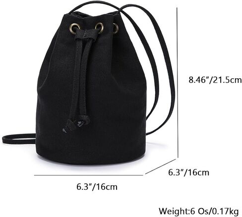Black Drawstring Crossbody Bag Nylon Fabric Large Capacity Organizer Bag with Gold Tone Hardware in Saudi Arabia