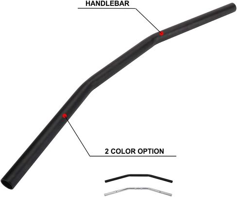 1" Sportster Drag Bars Motorcycle Handlebar 25mm Wide Handlebars for Sportster HD Custom Chopper Softail Tour Glide Road King Electra, BLACK in Kuwait