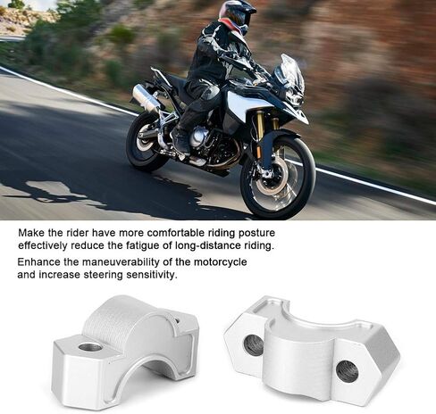 حامل المقود، محول ارتفاع مقود الدراجة النارية Qiilu 0.8 بوصة من سبائك الألومنيوم يناسب F850GS 2018‑2019 لمقود قطر 0.9 بوصة in Saudi Arabia
