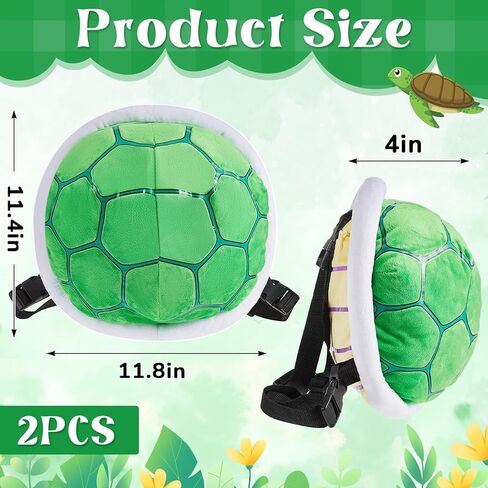 2 قطعة 11.8 × 11.4 بوصة حقيبة ظهر لطيفة على شكل سلحفاة خضراء قطيفة على شكل سلحفاة حقيبة ظهر أنيقة للجنسين ناعمة على شكل حيوانات كرتونية لأزياء تنكرية وإكسسوارات الملابس وهدايا حفلات الكريسماس in Kuwait