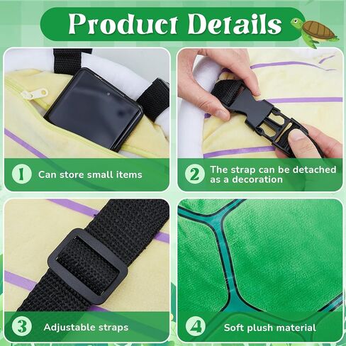 2 قطعة 11.8 × 11.4 بوصة حقيبة ظهر لطيفة على شكل سلحفاة خضراء قطيفة على شكل سلحفاة حقيبة ظهر أنيقة للجنسين ناعمة على شكل حيوانات كرتونية لأزياء تنكرية وإكسسوارات الملابس وهدايا حفلات الكريسماس in Kuwait