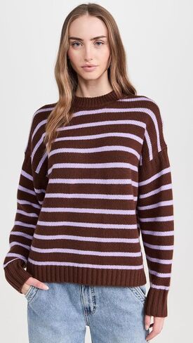 White + Warren Women's Cashmere Blend Striped Crewneck in Saudi Arabia
