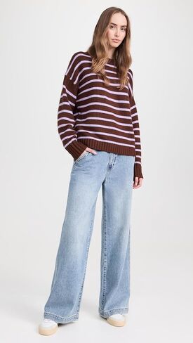 White + Warren Women's Cashmere Blend Striped Crewneck in Saudi Arabia
