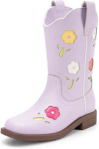 DREAM PAIRS Girls Cowgirl Boots Kids Mid Calf Western Boots Riding Shoes for Toddler/Little Kid/Big Kid in Saudi Arabia