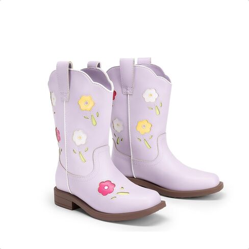 DREAM PAIRS Girls Cowgirl Boots Kids Mid Calf Western Boots Riding Shoes for Toddler/Little Kid/Big Kid in Saudi Arabia