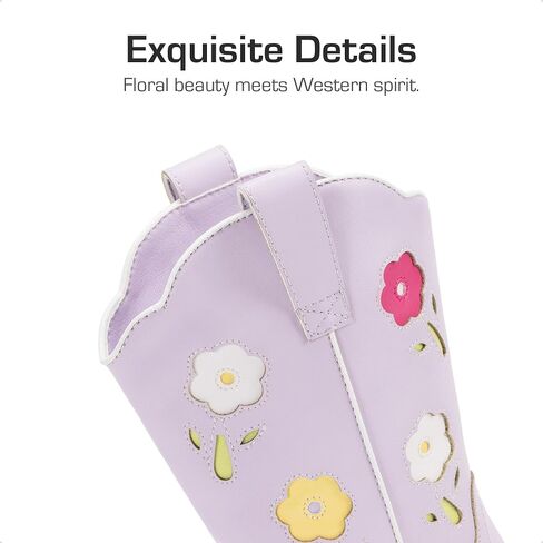 DREAM PAIRS Girls Cowgirl Boots Kids Mid Calf Western Boots Riding Shoes for Toddler/Little Kid/Big Kid in Saudi Arabia