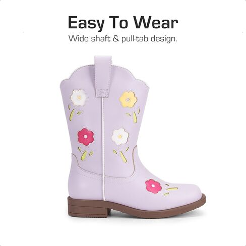 DREAM PAIRS Girls Cowgirl Boots Kids Mid Calf Western Boots Riding Shoes for Toddler/Little Kid/Big Kid in Saudi Arabia