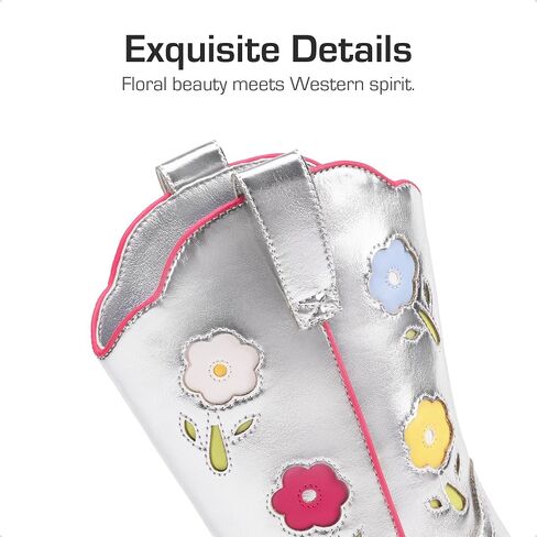 DREAM PAIRS Girls Cowgirl Boots Kids Mid Calf Western Boots Riding Shoes for Toddler/Little Kid/Big Kid in Kuwait