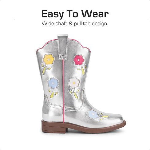 DREAM PAIRS Girls Cowgirl Boots Kids Mid Calf Western Boots Riding Shoes for Toddler/Little Kid/Big Kid in Kuwait