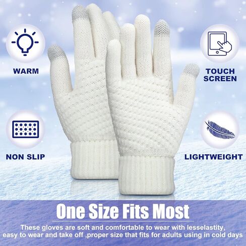 Bememo 4 أزواج من قفازات النساء الشتوية الدافئة التي تعمل باللمس، قفازات الرسائل النصية المبطنة بالصوف، قفازات الطقس البارد للنساء (صلبة، لون داكن) in Kuwait