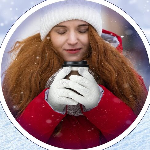 Bememo 4 أزواج من قفازات النساء الشتوية الدافئة التي تعمل باللمس، قفازات الرسائل النصية المبطنة بالصوف، قفازات الطقس البارد للنساء (صلبة، لون داكن) in Kuwait