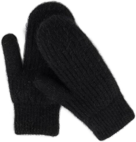 Women Men Winter Warm Mittens - Fashionable Stretchy Knit Gloves Cold Weather Soft Faux Rabbit Fur Mittens Elastic Mittens in Saudi Arabia
