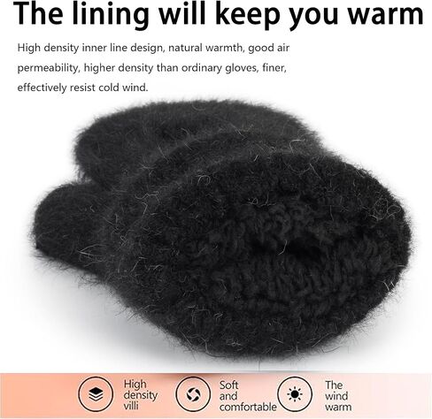 Women Men Winter Warm Mittens - Fashionable Stretchy Knit Gloves Cold Weather Soft Faux Rabbit Fur Mittens Elastic Mittens in Saudi Arabia
