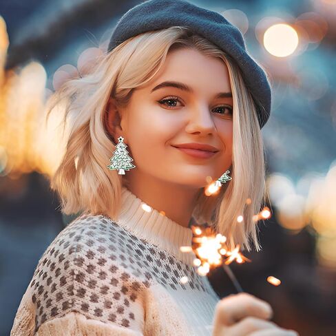 MUYAN Sparkling Christmas Dangle Earrings for Women Holiday Tree Earrings Festive Gift Christmas Jewelry Gift in Kuwait