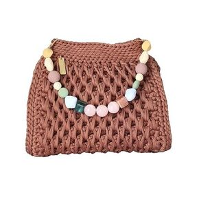 Tabaris Handbag for Women, Crochet Handmade (Black)