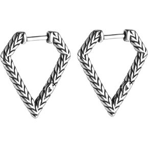 HZMAN Bike Punk Stainless Steel Triangle Shape Design Hoop Earrings,Christmas Thanksgiving New Year Wedding Gift