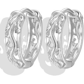 Dragon Hoop Earrings for Women Men Punk Rock Earrings Dragon Jewelry Dragon Stuff