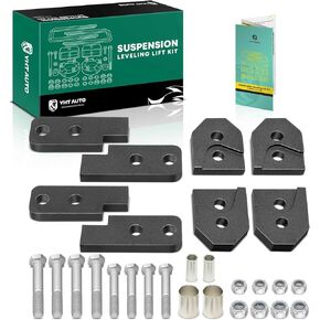 YHTAUTO 2 inch Front and 2 inch Rear Leveling Lift Brackets w/Hardware Kit Compatible with Yamaha Rhino 450 2006-2009, Rhino 660 2004-2007, Rhino 700 2008-2013, 2"+2" Suspension Leveling Lift Kit