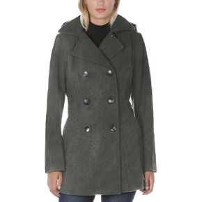 Nautica Women's Double Breasted Peacoat with Removable Hood