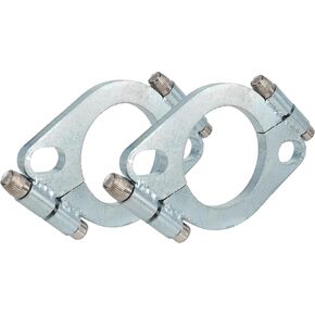 2PCS Flange, 2 inch Universal Flat Oval Split Flange Connection Repair Kit Low Carbon Steel Downpipe Flange Replacement Accessory