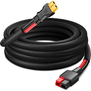 XT60 to Anderson Connector Cable(12AWG 1ft), Anderson to XT60 Female Adapter, Injection Molded XT60 to Anderson with Flame Retardant Sleeve for RC Battery,Solar Panel,Portable Power Station