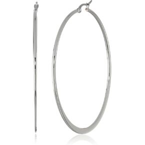Amazon Essentials Stainless Steel Flattened Hoop Earrings (60mm)