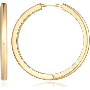 Hoop Earrings 14K Gold Hoop Earrings for Women Minimalist Large Gold Huggie Hoop Earrings Gold Earrings for Women’s Hoop Earrings Elegance Gold Earrings 30 mm