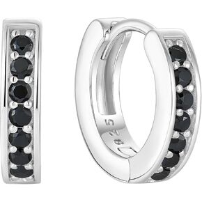 YL Small Hoop Earrings for Women Sterling Silver Huggie Earrings Birthstone 12mm Round Hoop Jewelry