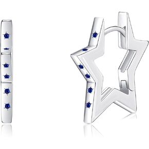 Star Earrings 925 Sterling Silver Star Hoop Earrings Pentagram Earrings Star Jewelry for Women